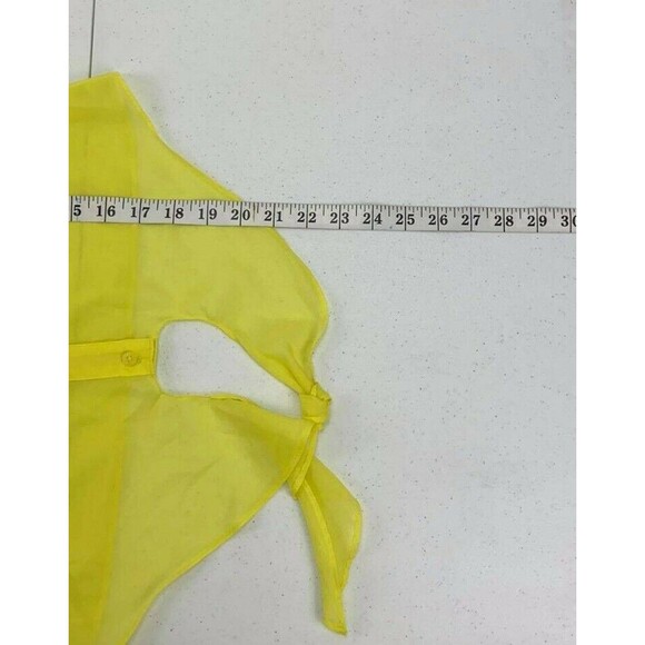 Candie's Yellow Tie-Front Button-Down Top Blouse Women's Size XS   NWT - Picture 10 of 10